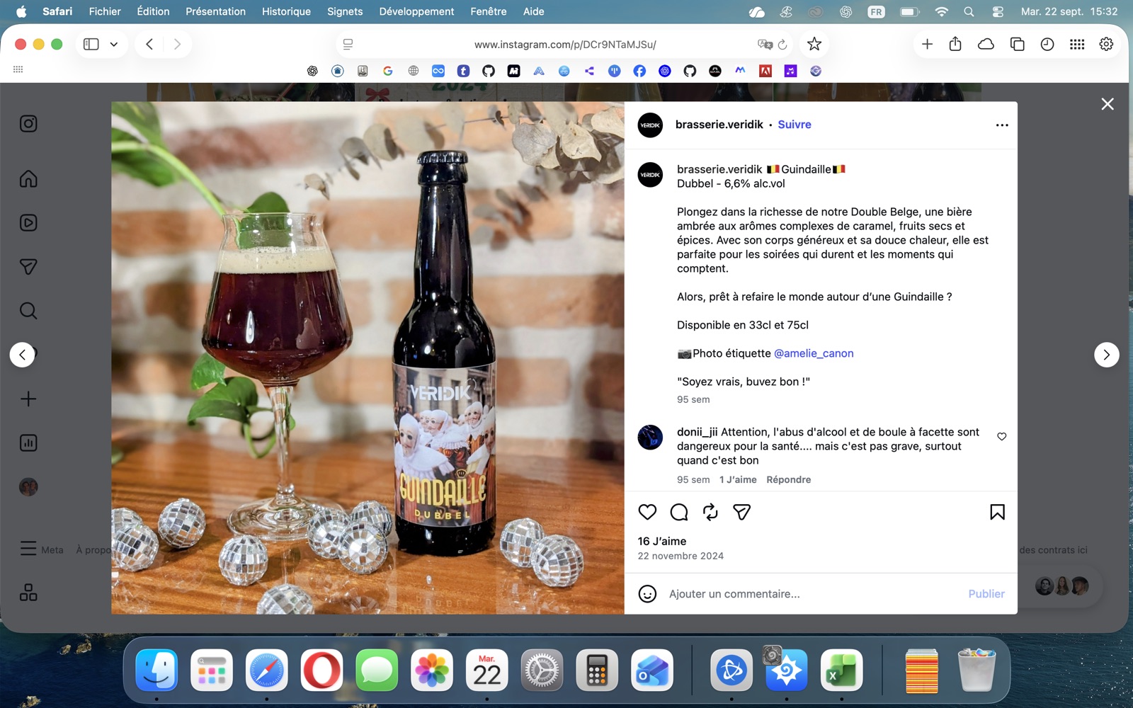 Guindaille, bière Veridik